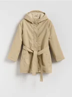 Kurtki i płaszcze dla dziewczynek - Reserved - Gumowany płaszcz - beżowy - miniaturka - grafika 1