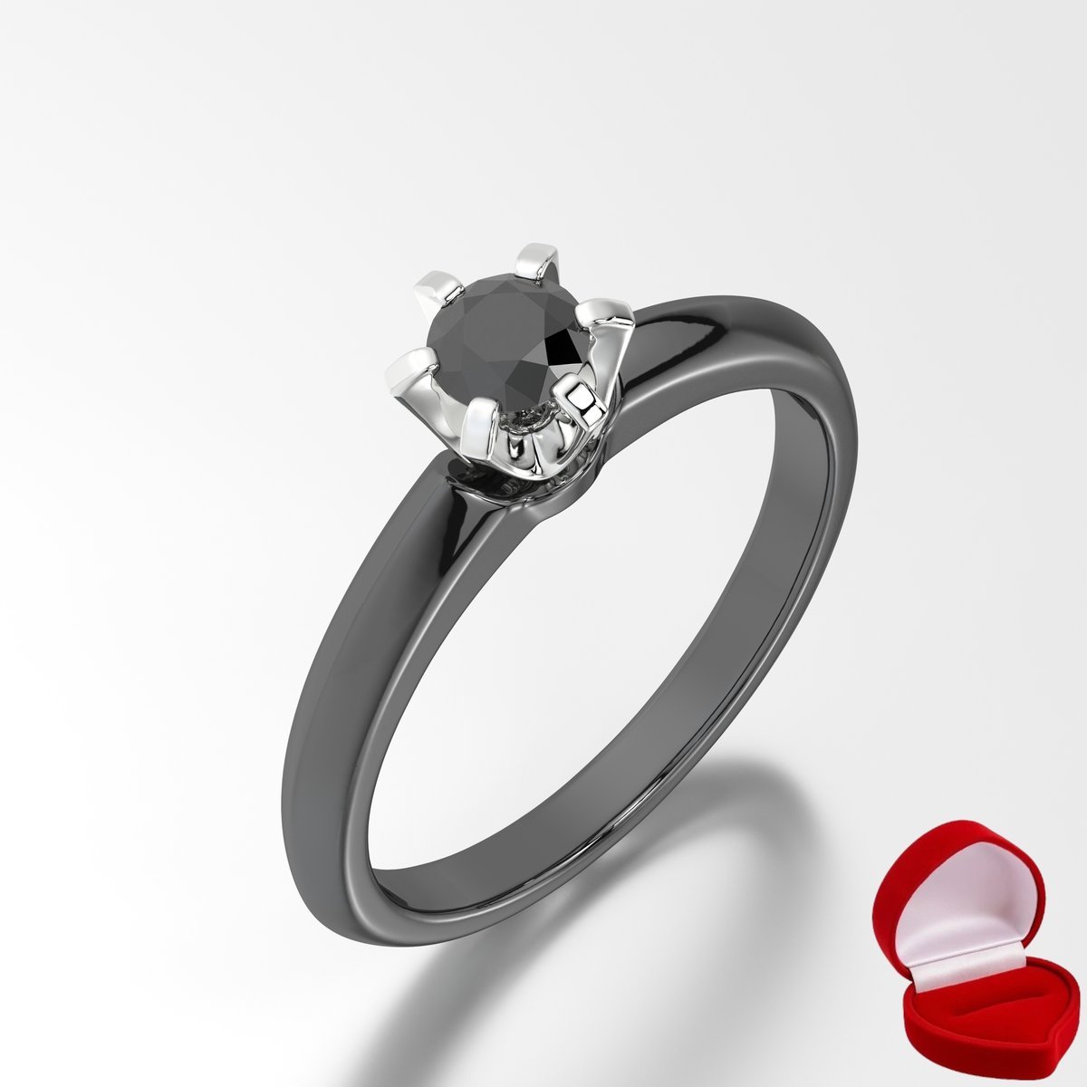 ZŁOTY PIERŚCIONEK ZARĘCZYNOWY 585 14k BRYLANT CZ. 0,19 ct CZARNE ZŁOTO R28