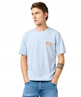 Koszulki męskie - T-shirt Wrangler SMALL LOGO TEE 112362908 Niagara Mist M - miniaturka - grafika 1