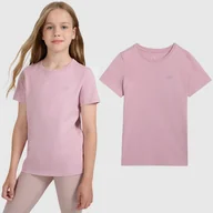 Koszulki dla dziewczynek - Koszulka Dziewczęca 4F T-shirt Bawełna Jasny Róż 4FJWAW25TTSHF2397 Różowy 146 - miniaturka - grafika 1