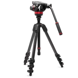 Manfrotto 055 Video Carbon Black z głowicą 502AH - Statywy fotograficzne - miniaturka - grafika 1