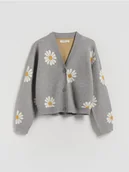 Swetry dla dziewczynek - Reserved - Kardigan w kwiaty - wielobarwny - miniaturka - grafika 1