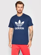 Koszulki męskie - Adidas T-Shirt Trefoil HK5226 Granatowy Regular Fit - miniaturka - grafika 1