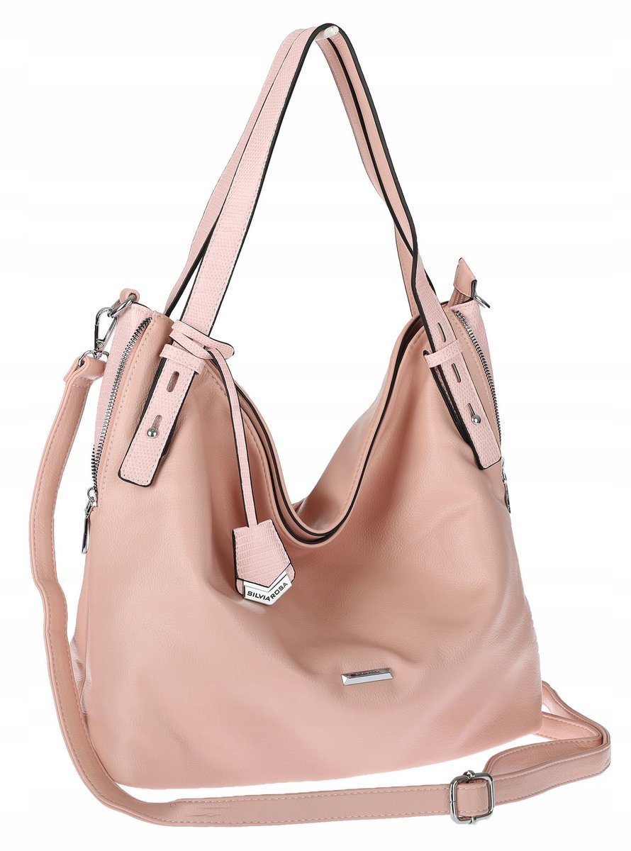 Torebka Damska Listonoszka Worek Shopper Torba na Ramię SR56 różowa