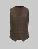 Kamizelki męskie - kamizelka mileto slim fit brąz - miniaturka - grafika 1