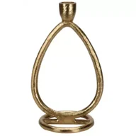 Świeczniki - H&S Decoration Świecznik geometryczny 22x13 cm złoty - miniaturka - grafika 1