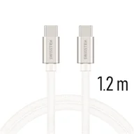 Kable USB - Swissten 71527203 kabel USB 1,2 m USB C Srebrny - miniaturka - grafika 1