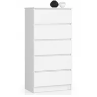 Komody - Akord FABRYKA MEBLI KOMODA K60 5 SZUFLAD BIAŁA OP0LK-6BIA008 - miniaturka - grafika 1