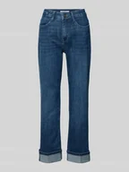 Spodnie damskie - Jeansy o kroju straight fit z mieszanki bawełny model ‘LAURA TURN UP’ - miniaturka - grafika 1