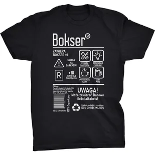 Bokser Etykieta Koszulka Prezent Dla Boksera - Koszulki męskie - miniaturka - grafika 1