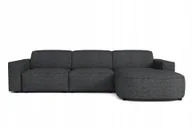 Narożniki - Sofa modułowa w kształcie L California narożnik tkanina Luna czarny prawy - miniaturka - grafika 1