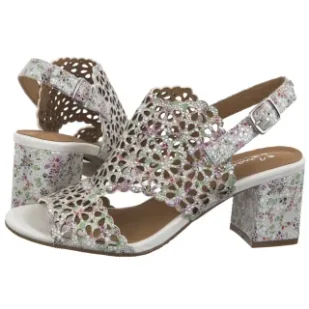 Sandały Białe+Kwiaty N6518-11/00-1 (MA1207-c) Maciejka - Sandały damskie - miniaturka - grafika 1