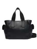 Torebki damskie - Calvin Klein Torebka Webbing Strap Small Tote LV04F3290G Czarny - miniaturka - grafika 1