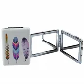 Lusterka do makijażu - Kieszonkowe Lusterko Kosmetyczne Do Torebki Dla Kobiet Piórko Różne Wzory - miniaturka - grafika 1