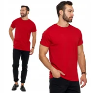 Koszulki męskie - KOSZULKA MĘSKA PREMIUM LINE T-SHIRT KRÓTKI RĘKAW BAWEŁNIANA TOP MORAJ L BORDO - miniaturka - grafika 1