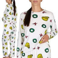 Piżamy damskie - Grinch Świąteczna, PLUSZOWA, dwuczęściowa piżama damska, CIEPŁA piżamka z długim rękawem XS - miniaturka - grafika 1