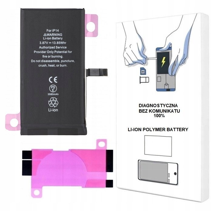BATERIA DO iPHONE 14 3590 mAh BEZ KOMUNIKATU WIĘKSZA POJEMNOŚĆ