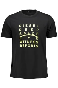 DIESEL T-SHIRT Z KRÓTKIM RĘKAWEM MĘSKI CZARNY - Koszulki męskie - miniaturka - grafika 1