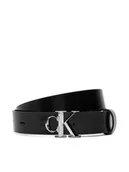 Paski - Calvin Klein Pasek Damski Facet Ck Buckle Shiny Strap 25Mm LV04F7080G Czarny - miniaturka - grafika 1