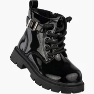 Botki damskie - Trzewiki Dziecięce Botki Ekoskóra Zimowe Ocieplane Czarne Apawwa Czarny 31 - miniaturka - grafika 1