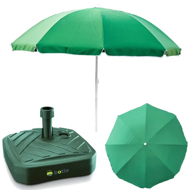 Parasol ogrodowy 240cm z podstawą kwadrat zestaw