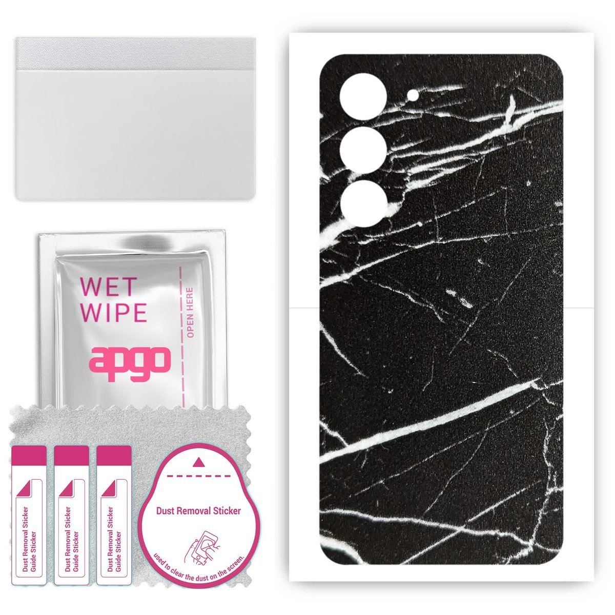 Folia naklejka skórka strukturalna na TYŁ do Samsung Galaxy S23+ Plus - Marmur Ciemny - apgo SKINS