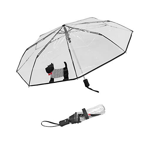Susino Parapluie pliant - automatique przezroczysty parasol chien mignon, 29 cm, (Chien Mignon)