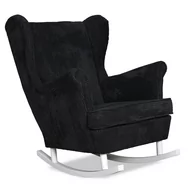 Fotele - Fotel uszak bujany Bonito sztruks czarny - miniaturka - grafika 1