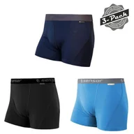 Bielizna sportowa męska - Spodenki męskie Sensor Merino Active 3 Pack Rozmiar: XL / Kolor: czarny/niebieski - miniaturka - grafika 1