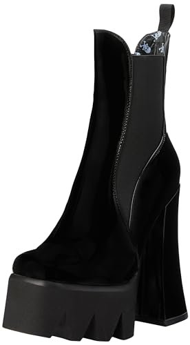 Lamoda Damskie botki Lumiel, Czarna skóra patentowa, 37 EU