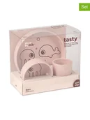 Sztućce dla dzieci - done by deer 3-częściowy zestaw "Sea Friends" w kolorze jasnoróżowym do nauki jedzenia - miniaturka - grafika 1