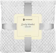 Koce - Springos Narzuta na łóżko, pled 150x200 cm tłoczony, dwustronny koc na kanapę jasny popiel UNIWERSALNY - miniaturka - grafika 1