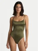 Stroje kąpielowe - Calvin Klein Swimwear Strój kąpielowy LV00Q61120 Khaki - miniaturka - grafika 1