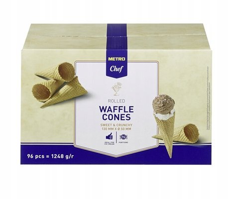 METRO Chef Wafle do lodów słodkie 1248 g 96 sztuk