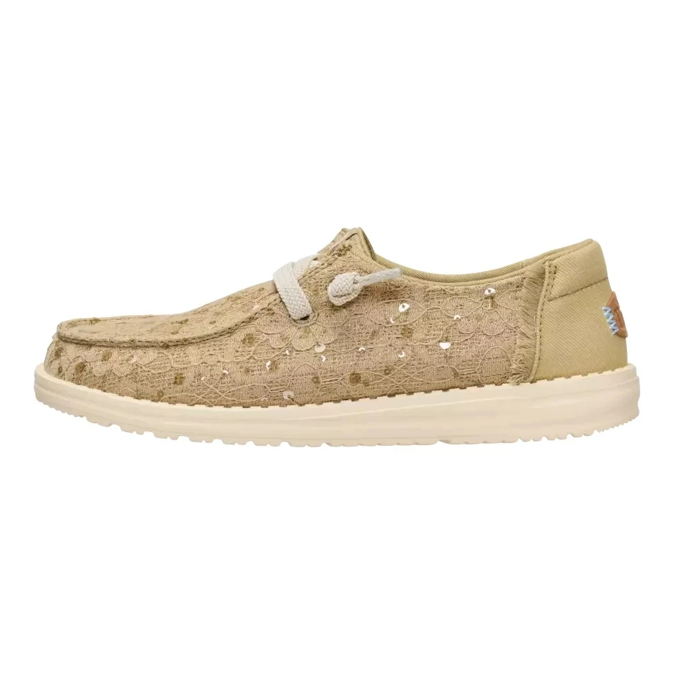 HeyDude Damskie Lekkie Mokasyny Buty Półbuty Wsuwane Wendy Sequin Lace 40