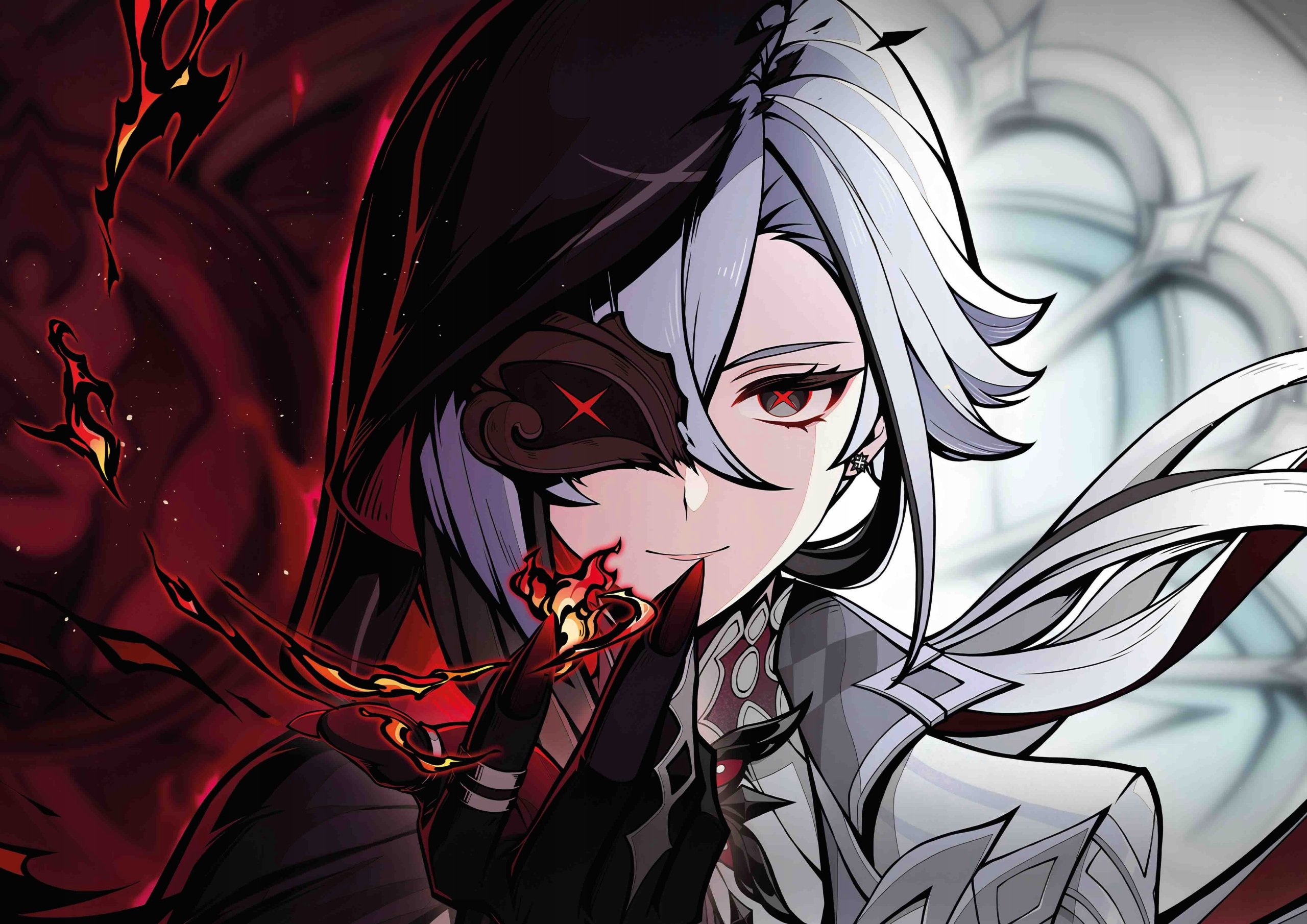 Plakat A3 Genshin Impact Anime Gra Arlecchino