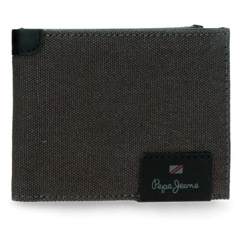 Pepe Jeans Hilltop Portfel poziomy z portmonetką szary 11x8x1 cm Skóra by Joumma Bags, Szary, Talla única, Poziomy portfel z portfelem