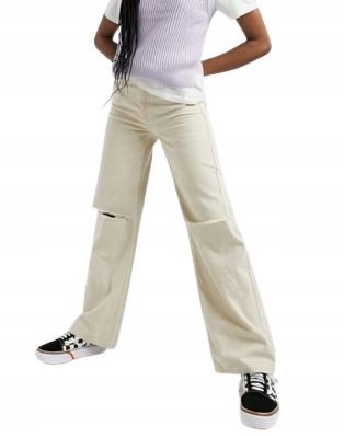 Damskie Spodnie Jeansowe Klasyczne Beżowe 38 Rsm