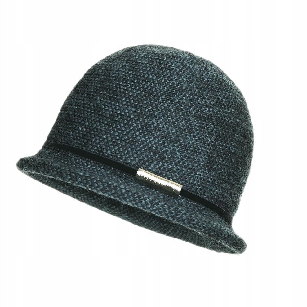 Kapelusz damski CARMEN Czarny/zielony pepitka