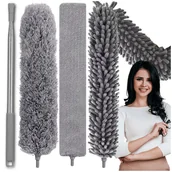 Miotły, szufle, mopy - MIOTEŁKA TELESKOPOWA SZCZOTKA DO KURZU MYCIA DŁUGA AŻ 280CM + 3 KOŃCÓWKI - miniaturka - grafika 1