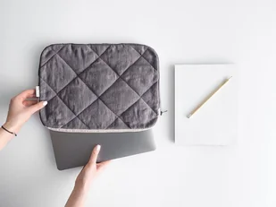 Lniane etui na laptopa CHARCOAL - Torby na laptopy - miniaturka - grafika 1