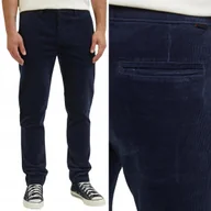 Spodnie męskie - Lee SLIM CHINO Sky Captain GRANATOWE SZTRUKSOWE ZWĘŻANE CHINOSY W32 L32 - miniaturka - grafika 1