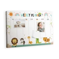 Tablice i flipcharty - Kolorowy Organizer - Tablica Korkowa z Pinezkami - Planer tygodniowy zwierzęta 60x40 cm - miniaturka - grafika 1
