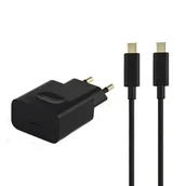 Ładowarki do telefonów - ŁADOWARKA SIECIOWA USB TYP-C PD 3A CZARNA HUAWEI HW-050300E00 KABEL USB-C FAST CHARGER 3000mA PD - miniaturka - grafika 1