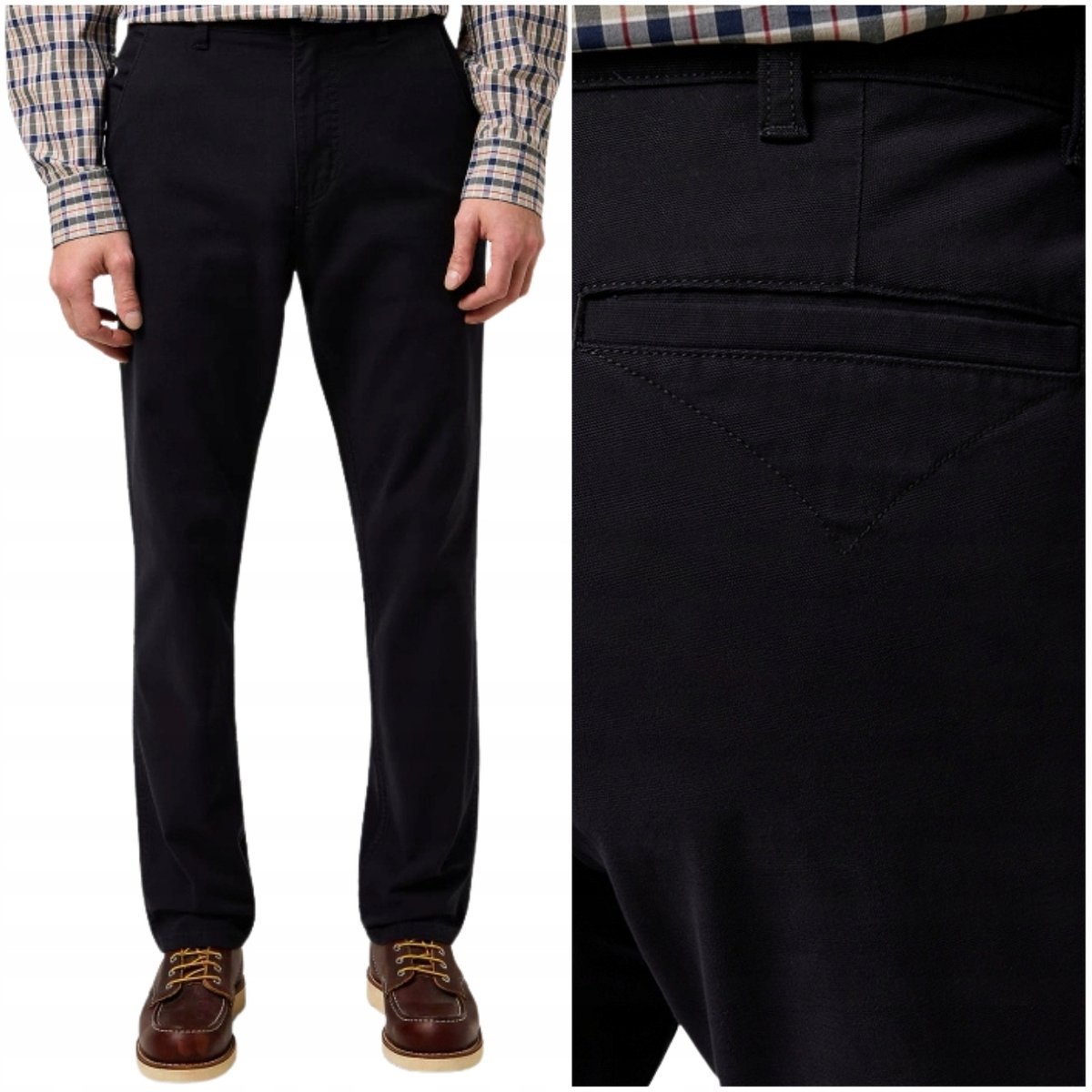Wrangler Regular Chino Black bawełniane spodnie materiałowe chinosy W44 L32