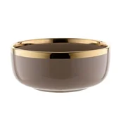 Miski i półmiski - Salaterka Berlotti 15 cm ze złotą obwódką brązowy - miniaturka - grafika 1