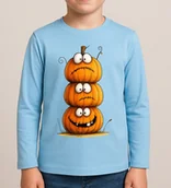 Koszulki dla dziewczynek - Niebieska Dziecięca koszulka z długim rękawkiem na Dzień Dynia - DYNIE98 - miniaturka - grafika 1