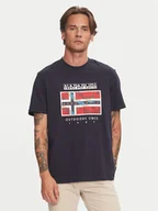 Koszulki męskie - Napapijri T-Shirt S-Dorees NP0A4IBE Granatowy Regular Fit - miniaturka - grafika 1