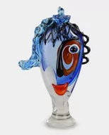Figurki dekoracyjne - Figura Szklana w Stylu Murano Kobieta z Niebieskimi Włosami - miniaturka - grafika 1