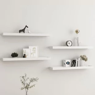 vidaXL vidaXL Półki ścienne Loggia, 4 szt., białe, 80x15x4 cm, MDF - Półki do salonu - miniaturka - grafika 1